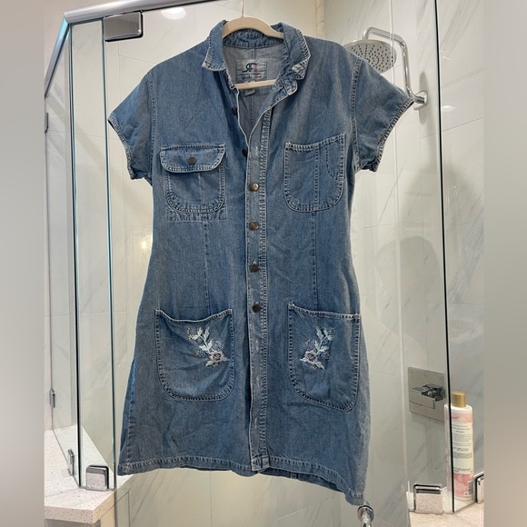 Rafaella Dresses & Skirts - Rafaella denim dress - flower embroidery